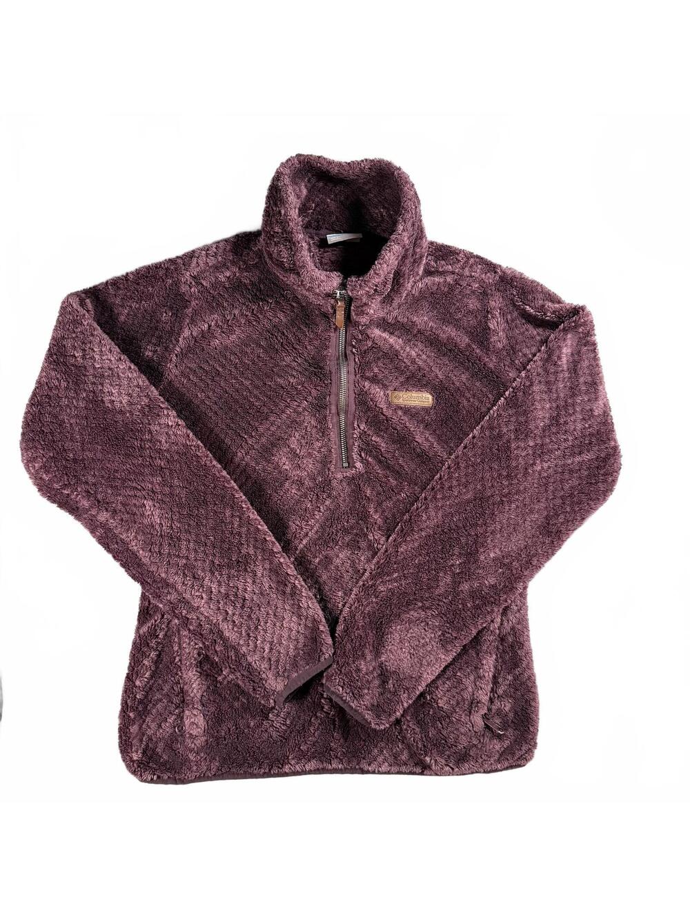 Columbia Plush Fleece 1/4 Zip Pullover Jacket Purple Plum Women's Small